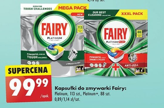 Kapsułki do zmywarki lemon Fairy platinum promocja