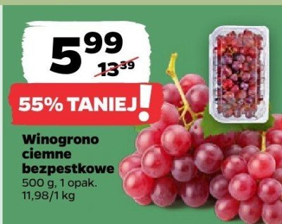 Winogrono ciemne bezpestkowe promocja w Netto