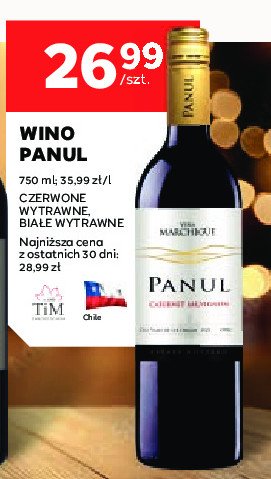 Wino czerwone wytrawne Panul cabernet sauvignon promocja