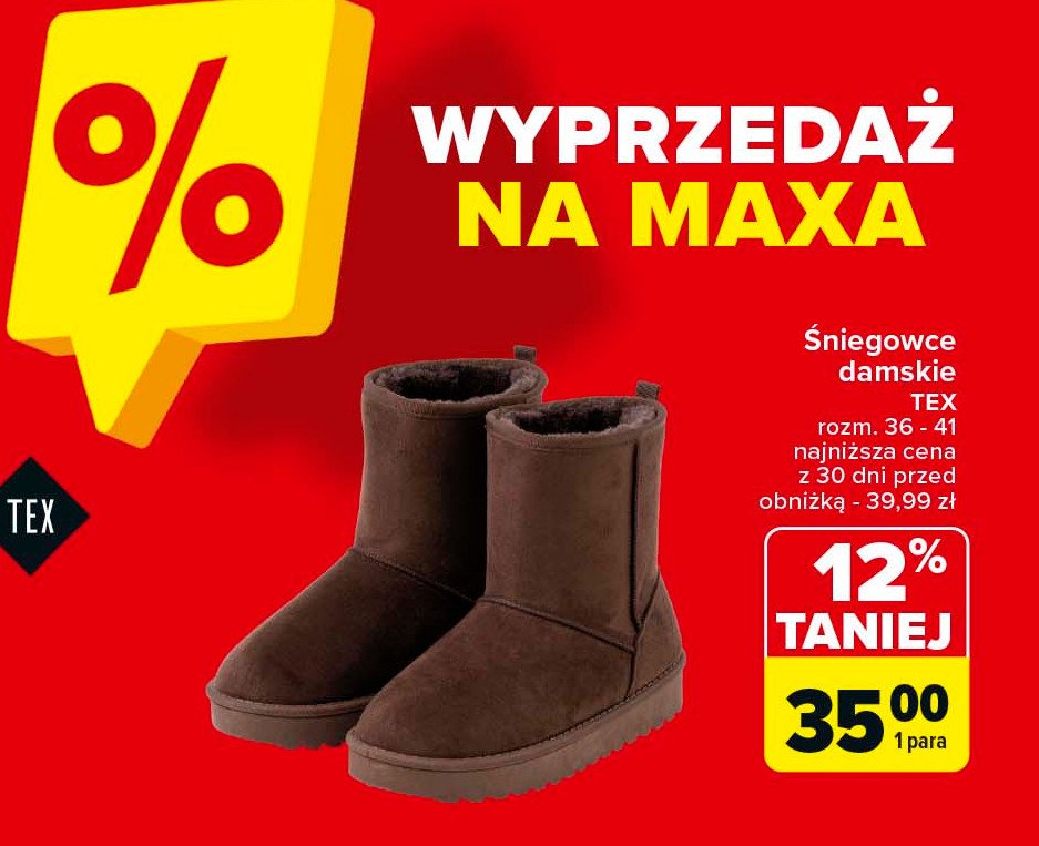 Śniegowce damskie 36-41 Tex promocja w Carrefour Market