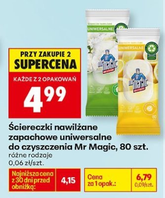 Ściereczki nawilżane zapachowe uniwersalne do czyszczenia, 80 szt., różne rodzaje promocja w Biedronka