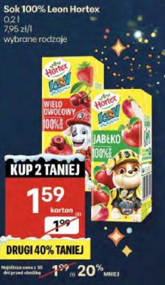 Sok 100% Leon Hortex - wybrane rodzaje promocja w Delikatesy Centrum