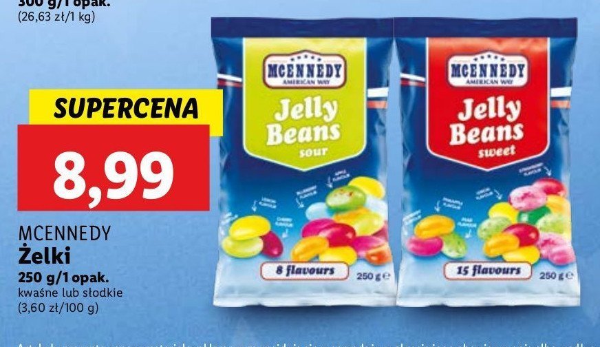 Małe żelki w kształcie fasolki Mcennedy promocja w Lidl