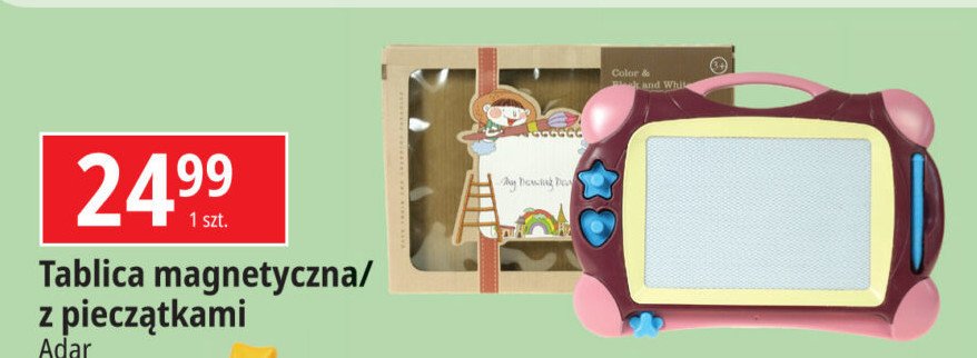 Tablica magnetyczna 27 x 19.5 cm Adar promocja w Leclerc