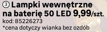 Lampki wewnętrzne na baterie 50 LED promocja w Leroy Merlin