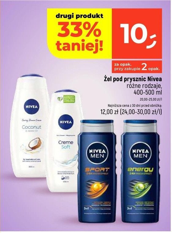 Żel pod prysznic Nivea men active energy promocja