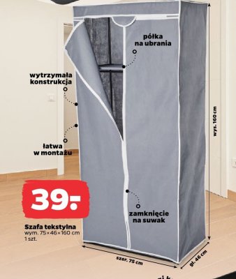 Szafa tekstylna na ubrania promocja w Netto