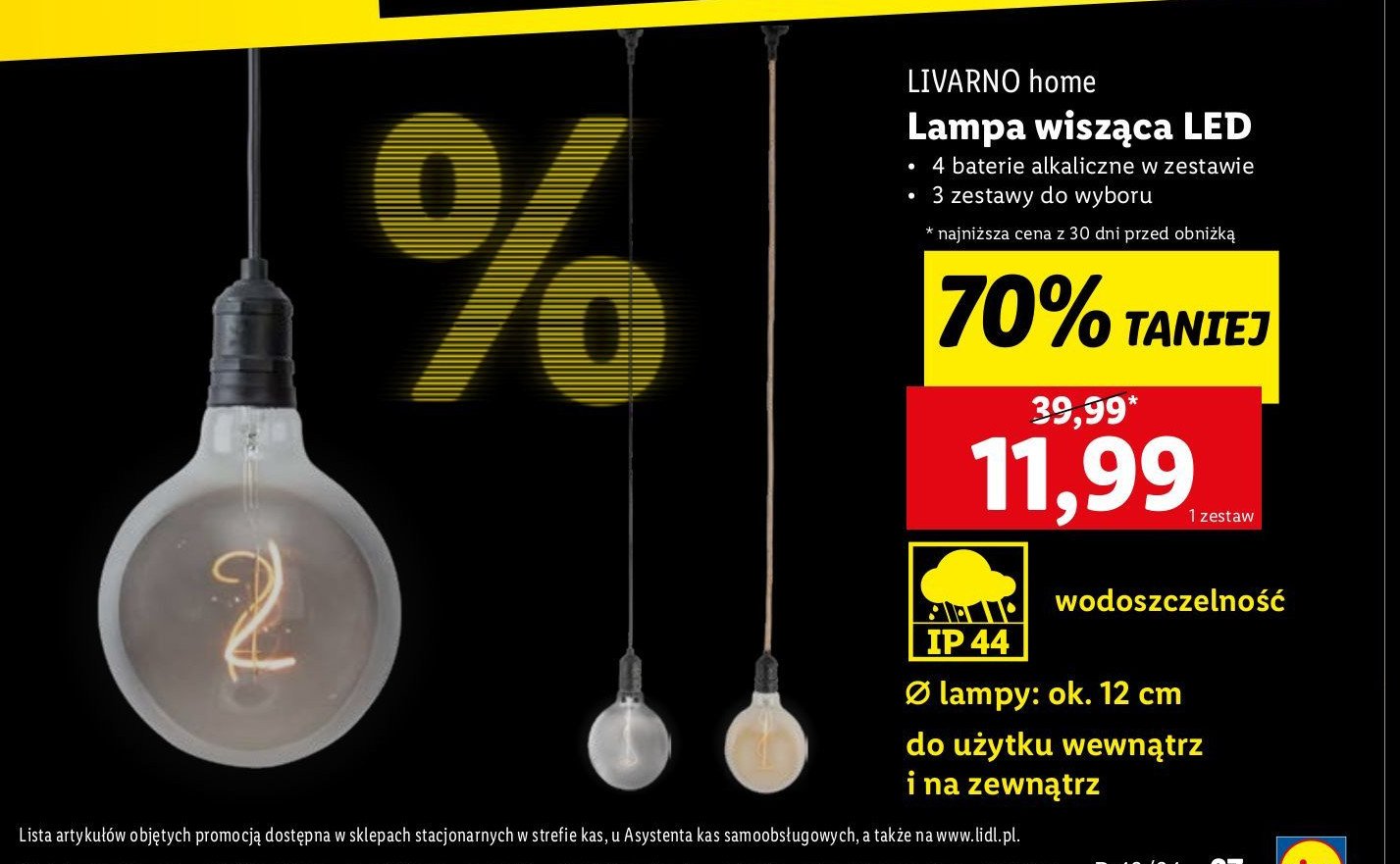 Lampa wisząca led LIVARNO HOME promocja w Lidl