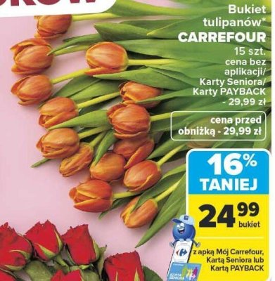 Bukiet tulipanów CARREFOUR promocja w Carrefour Market