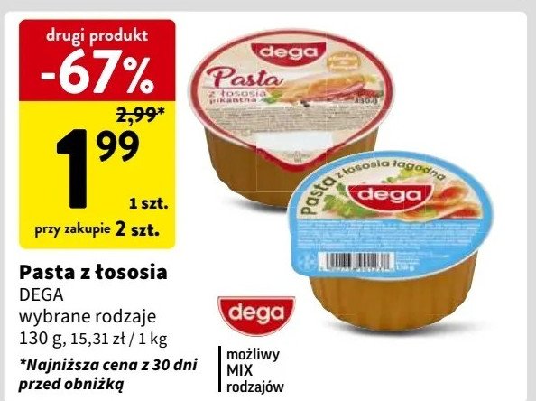 Pasta z łososiem łagodna Dega promocja