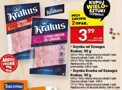 Szynka Krucha od Szwagra Krakus, 90 g promocja w Twój Market