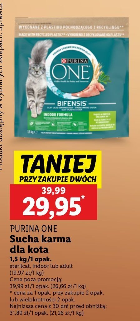 Karma dla kota sterilcat Purina one promocja