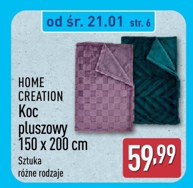 Koc pluszowy 150x200 cm promocja w Aldi