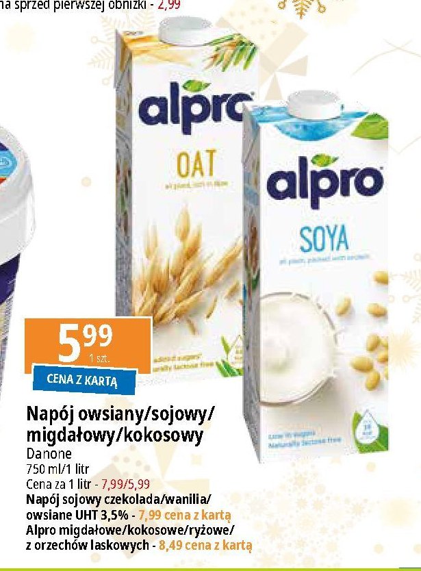 Napój kokosowy z dodatkiem ryżu naturalnego Alpro promocja