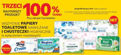 Wszystkie papiery toaletowe nawilżane i chusteczki higieniczne trzeci -100% taniej promocja w Kaufland