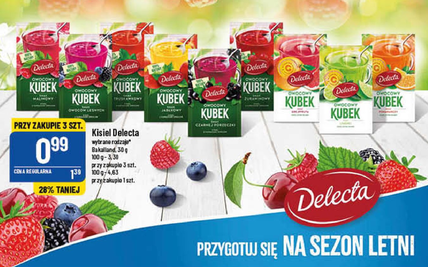 Kisiel o smaku grejpfruta Delecta owocowy kubek promocja