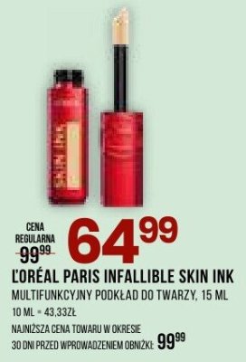 LOREAL PARIS INFAILLIBLE SKIN INK MULTIFUNKCYJNY PODKŁAD DO TWARZY 15 ML promocja w Drogerie Natura