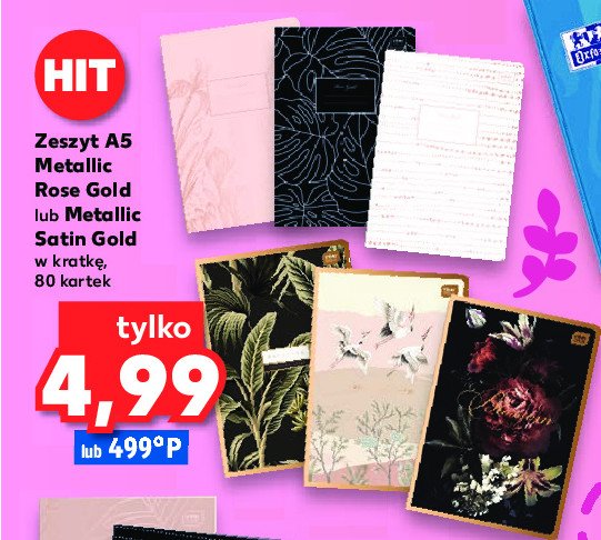 Zeszyt a5/80 k kratka satin gold Interdruk promocja w Selgros