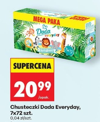 Chusteczki Dada Everyday, 7x72 szt. promocja w Biedronka