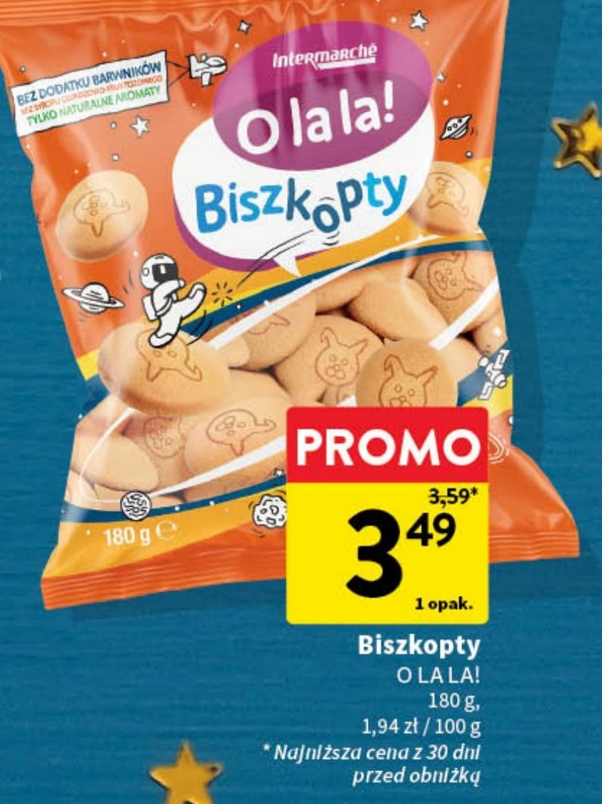 Biszkopty O la la! promocja w Intermarche