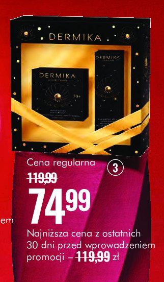 Zestaw w pudełku luxury caviar 70+ : krem do twarzy 50 ml + krem pod oczy i na powieki Dermika zestaw promocja