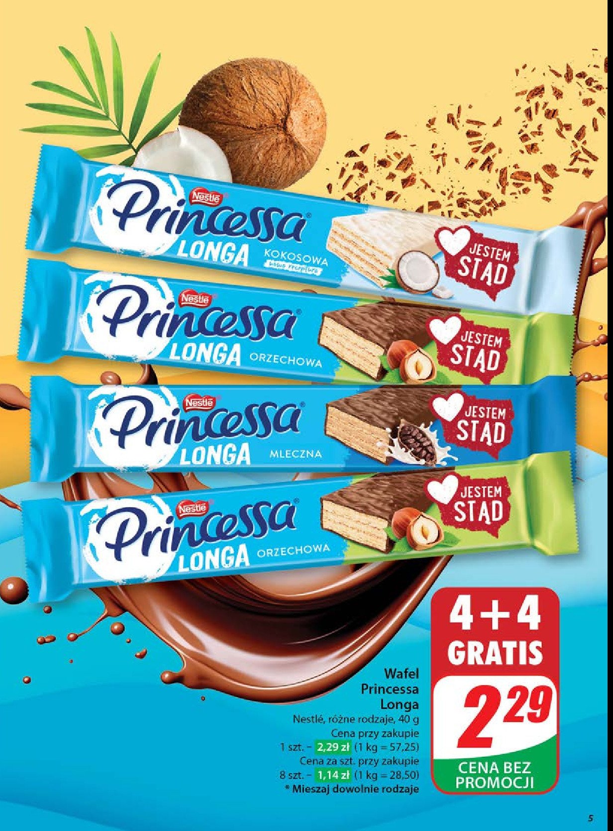 Wafelek mleczny Princessa longa promocja