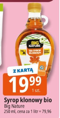 Syrop klonowy bio Big Nature promocja w Leclerc