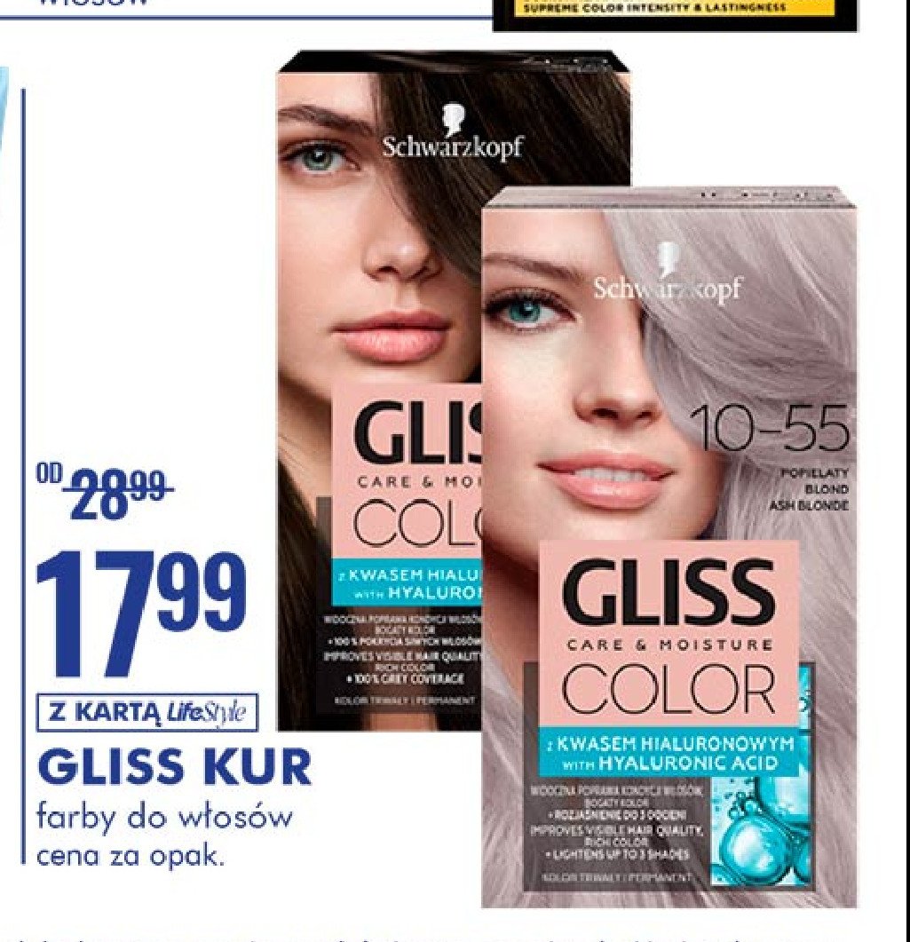 Krem koloryzuj膮cy 10-55 Schwarzkopf gliss color promocja