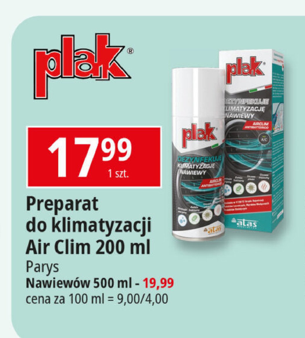 Spray do czyszczenia nawiewów Plak promocja w Leclerc