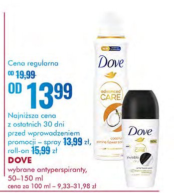 Antyperspirant invisible dry Dove advanced care promocja