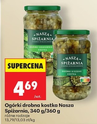 Ogórki drobna kostka Nasza Spiżarnia, 340 g/360 g promocja w Biedronka