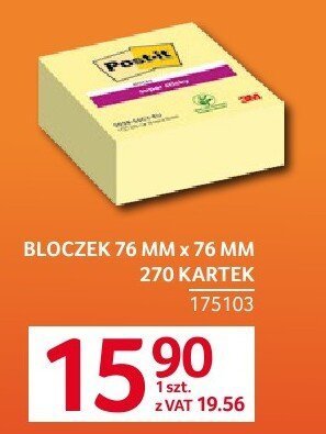 Bloczek samoprzylepny 76 mm x 76 mm promocja w Selgros