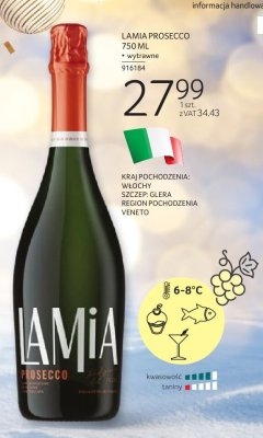 Wino musujące LAMIA PROSECCO 750 ML promocja w Selgros