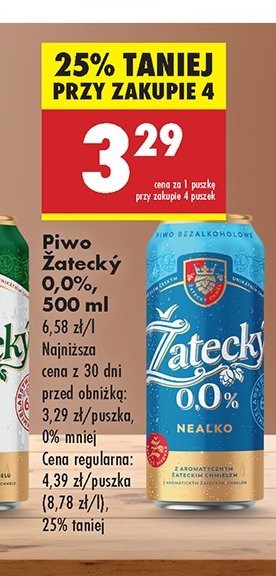 Piwo Zatecky 0% promocja w Biedronka