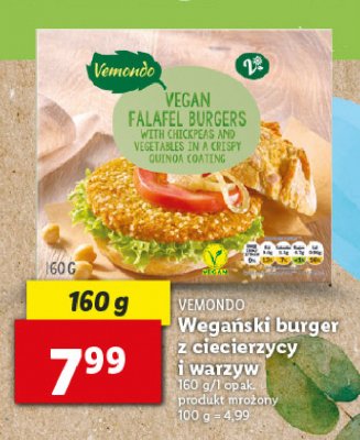 Wega艅ski burger z ciecierzycy i warzyw Vemondo promocja