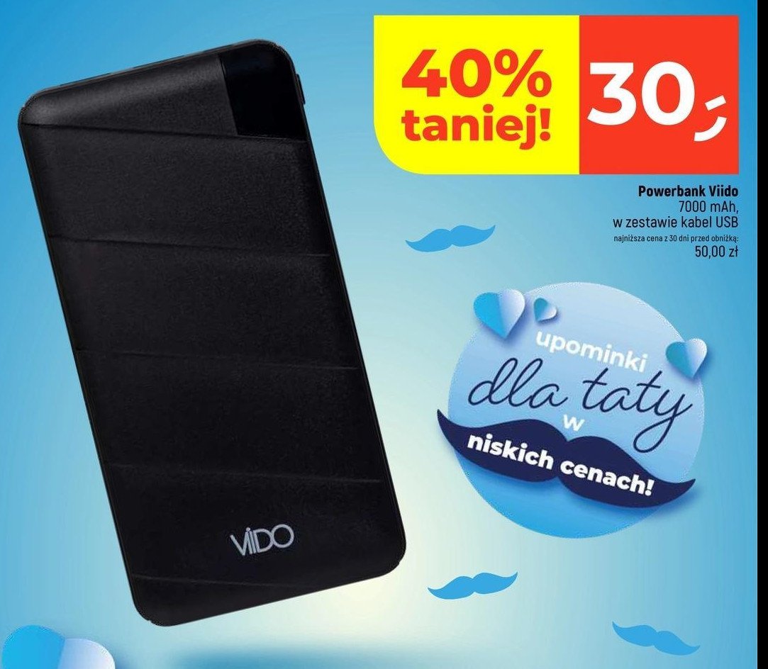 Powerbank 7000 mah Vido promocja