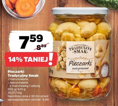 Pieczarki marynowane z marchewką i cebulą promocja w Netto