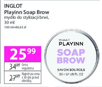 Mydło do stylizacji brwi INGLOT PLAYINN promocja