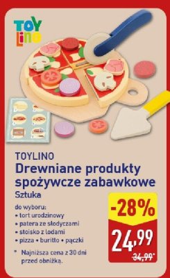 Drewniane produkty spożywcze zabawkowe TOYLINO promocja w Aldi