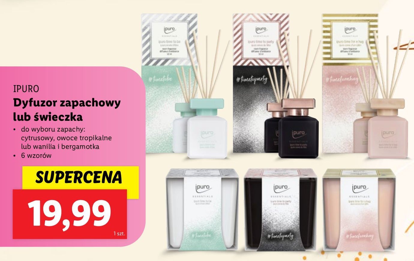 Świeca w szkle bergamotka Ipuro promocja
