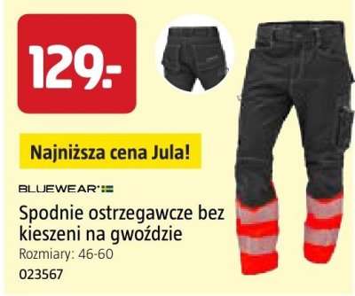 Spodnie ostrzegawcze bez kieszeni na gwoździe BLUEWEAR Rozmiary: 46-60 promocja w Jula