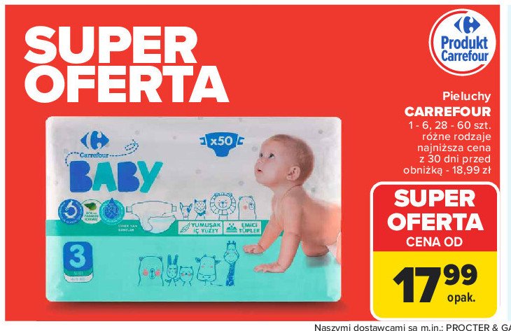 Pieluchy dla dzieci 3 Carrefour baby promocja