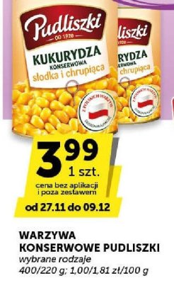 Kukurydza konserwowa Pudliszki promocja w ABC