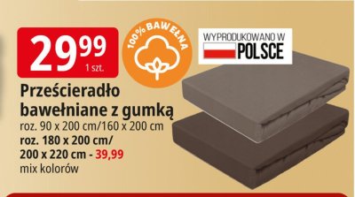 Prześcieradło bawełniane z gumką promocja w Leclerc