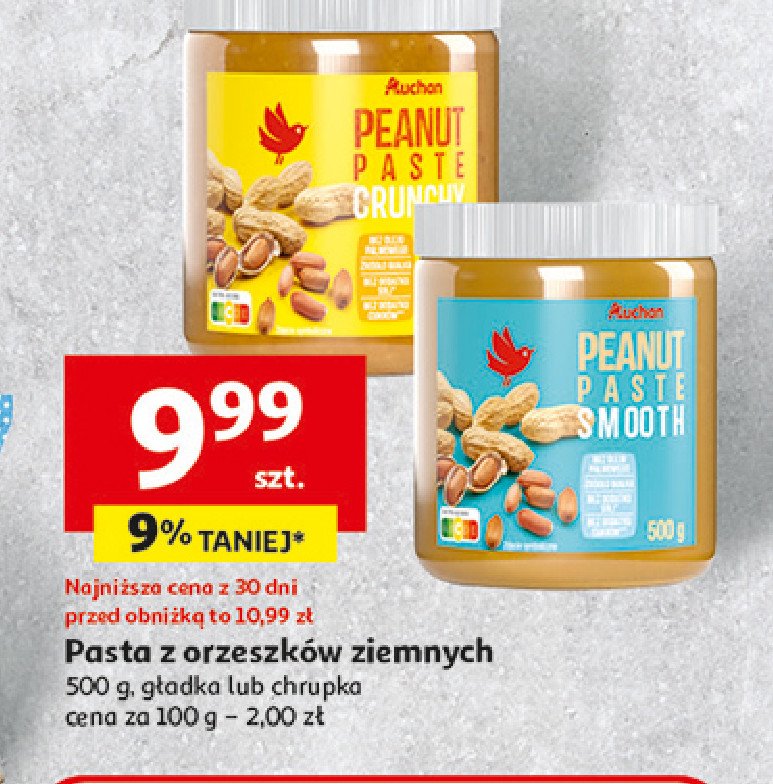 Pasta orzechowa crunchy Auchan promocja