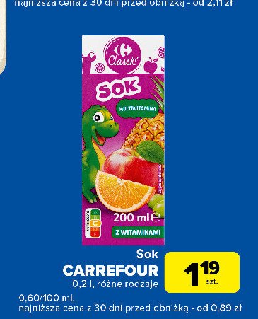Sok multiwitamina Carrefour classic promocja