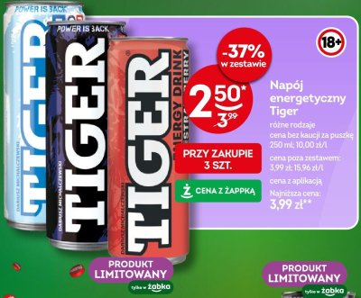 Napój energetyczny Tiger różne rodzaje promocja w Żabka