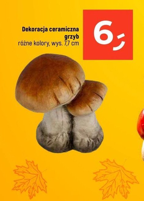 Dekoracja ceramiczna grzyb 7.7 cm promocja