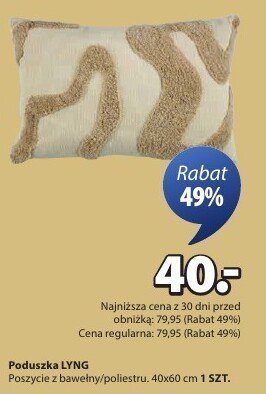 Poduszka LYNG Poszycie 1% wełny i 99% poliestru. 40x60 cm 1 SZT. promocja w Jysk