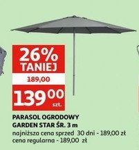 Parasol ogrodowy wisz膮cy 艣r. 3 m Garden star promocja